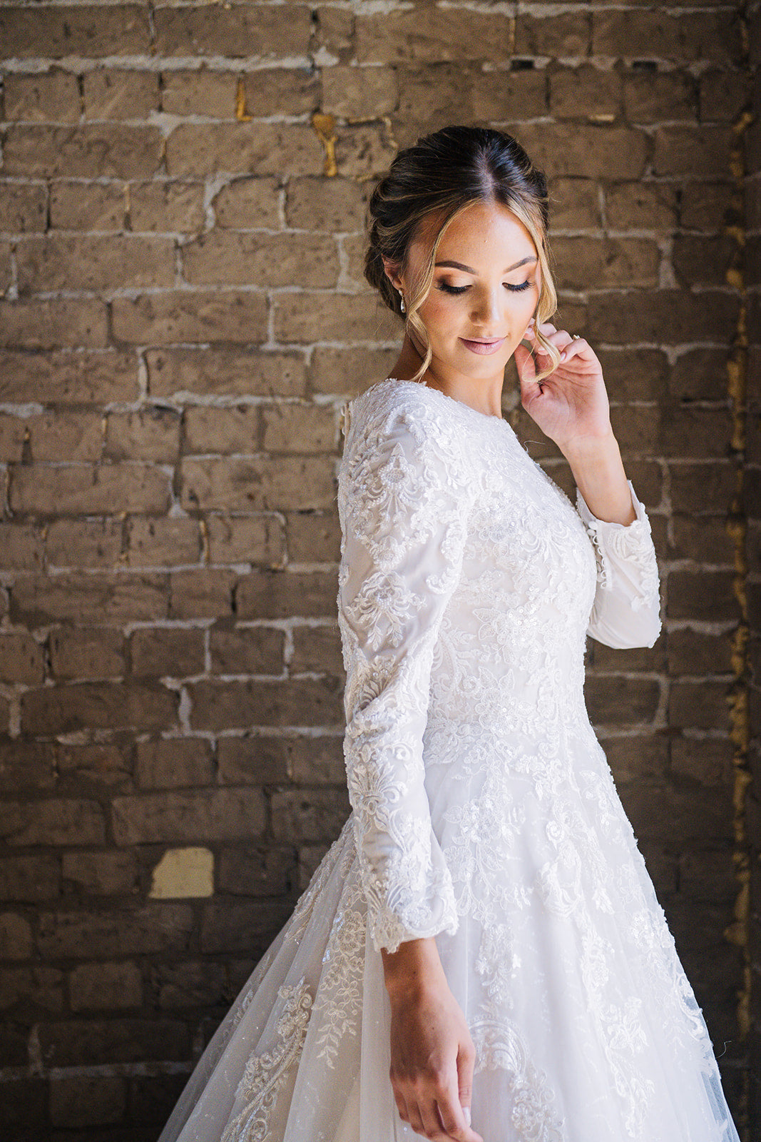 sarah lace dress Long lace Chantilly dress with a loose silhouette